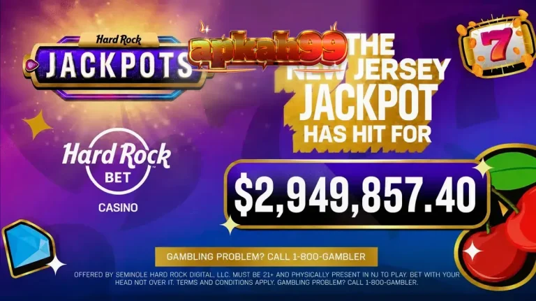Suasana perayaan kemenangan jackpot di kasino daring dengan nuansa yang meriah dan penuh warna.